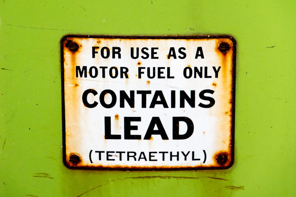 Leaded gasoline sign from 1975
