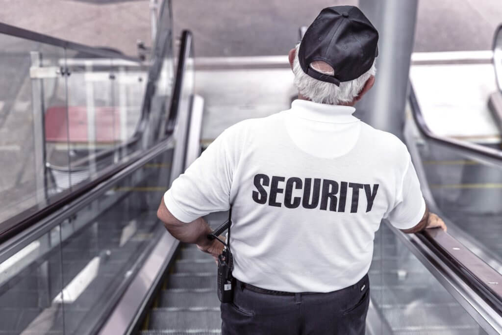 Older security guard worker