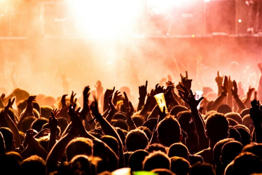 Fans attending a live concert